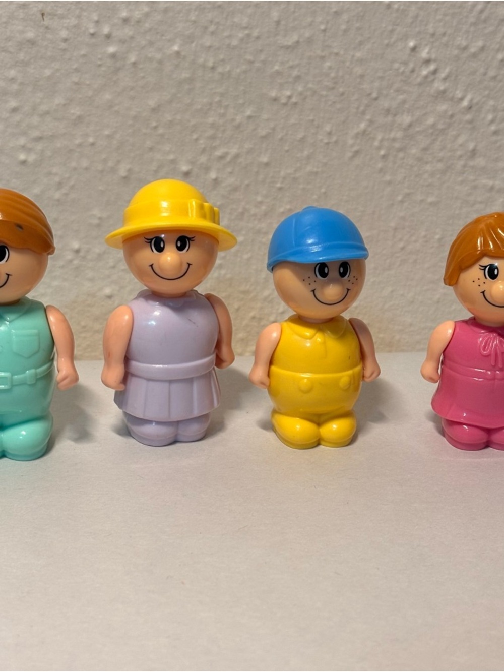 Vintage Happy Town Kids Figure Playset - Yellow & Blue Mini Characters
